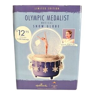 VTG Hallmark Olympic Medalist Tara Lipinski Musical Snow Globe 2002 Limited Edit